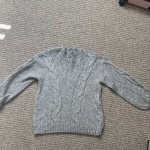 LC Lauren Conrad Light Gray Cable Knit Sweater